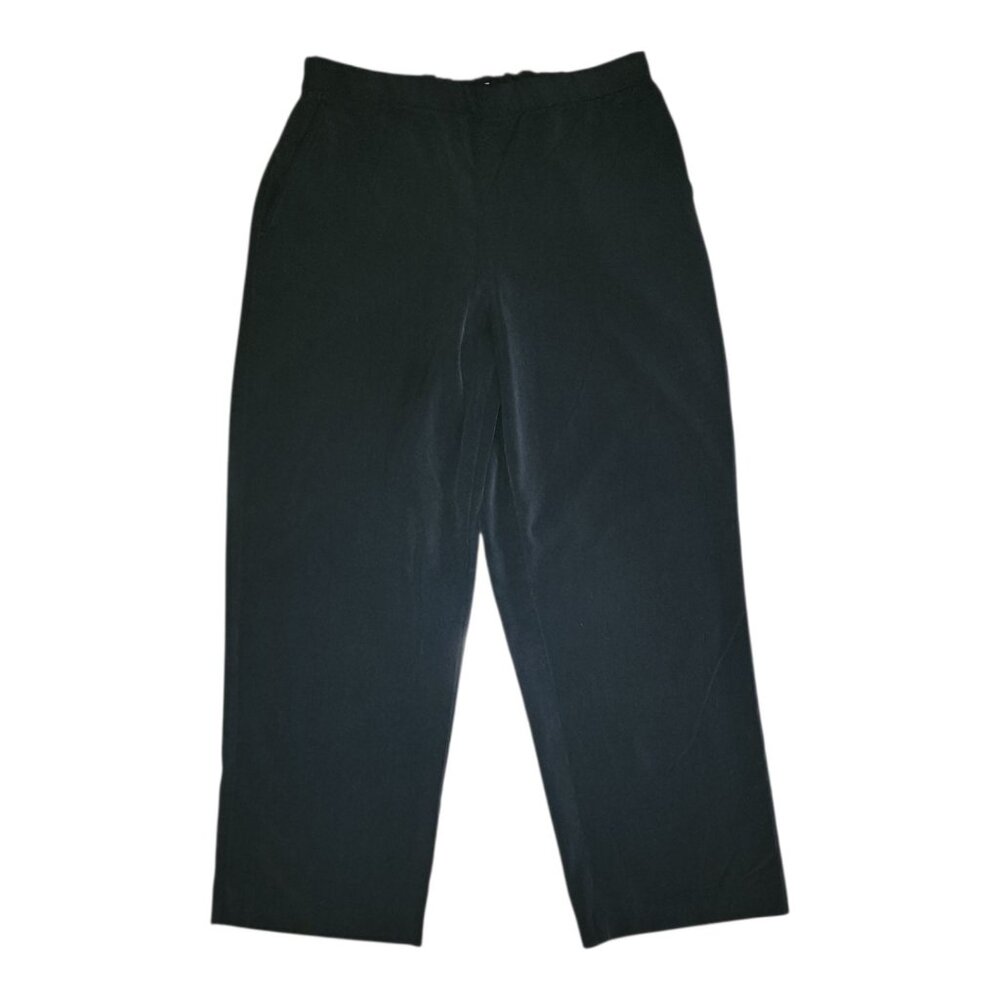 Sag Harbor Pants Womens Size 12P 12 Petite Solid Black Comfort‎ Stretch Pull On